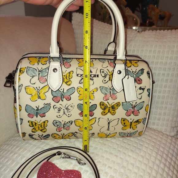 Coach NWT Rowan Satchel Crossbody w/ Butterfly Print & New Butterfly Mirror - Picture 14 of 15